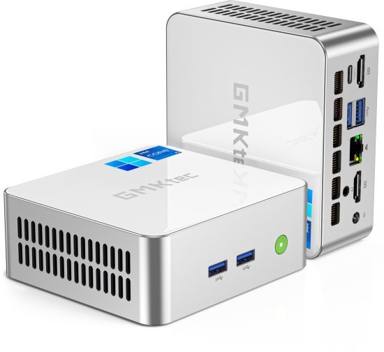 מחשב מיני דגם GMKtec NucBox M3 - צבע לבן / כסוף