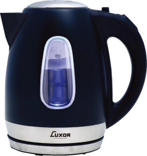 קומקום נירוסטה חשמלי נשלף 1.7 ליטר 2000W דגם HHB-1732 מבית Luxor - צבע שחור