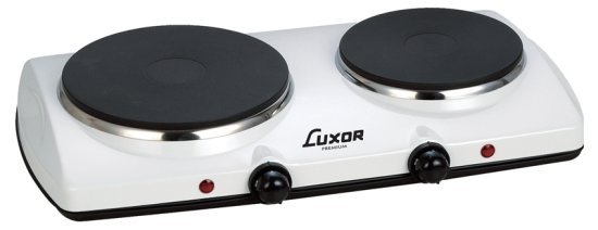 כירת בישול חשמלית כפולה 2500W דגם AHY-2002 מבית Luxor - צבע לבן