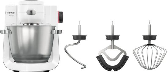 מיקסר משולב אביזרים 5.5 ליטר Bosch OptiMUM MUMS6EW00 - צבע לבן - שנתיים אחריות יבואן רשמי BSH