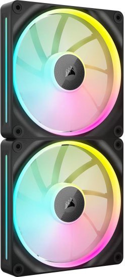 זוג מאווררים למארז עם בקר תאורה Corsair iCUE LINK  LX140 RGB 140mm PWM - צבע שחור