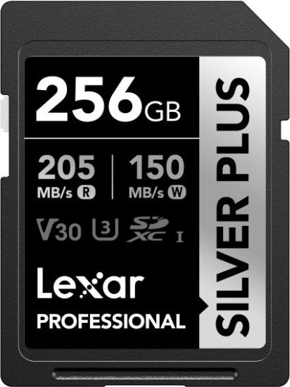 כרטיס זיכרון Lexar Professional Silver Plus SDXC - נפח 256GB