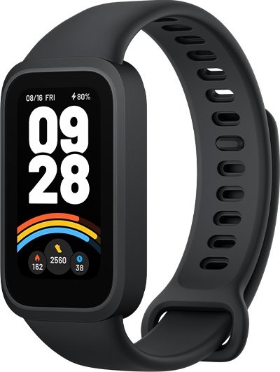 שעון רצועת יד Xiaomi Smart Band 9 Active - צבע שחור - שנה אחריות יבואן רשמי על-ידי המילטון