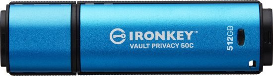 364332_b_1.jpg כונן זכרון נייד משולב הצפנה Kingston IronKey Vault Privacy 50C AES-256 Encrypted USB Type-C - נפח 512GB