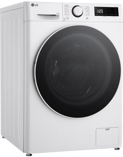 מכונת כביסה פתח חזית אינוורטר 11 ק''ג 1400 סל''ד LG WF11114WBW - צבע לבן