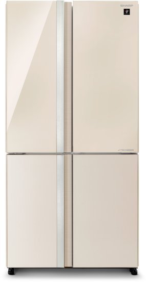 מקרר 4 דלתות מקפיא תחתון מדחס J-Tech אינוורטר 611 ליטר Sharp SJ-8942-BG - זכוכית בז'