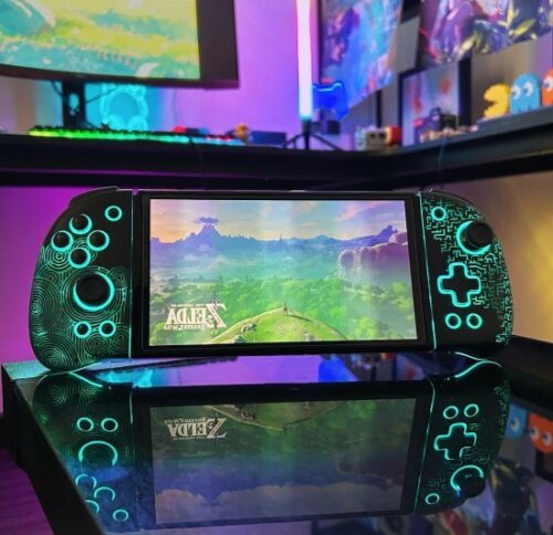 שלט אלחוטי ל-FUNLAB Luminous Joy-pad Nintendo Switch - עיצוב Zonaite (Zelda) - צבע שחור / ירוק