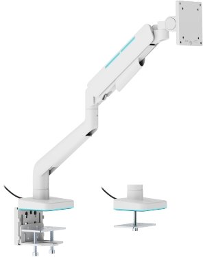 זרוע שולחן RGB למסך בגדלים 17-49 אינץ' - 20 ק''ג מבית Brateck - צבע לבן