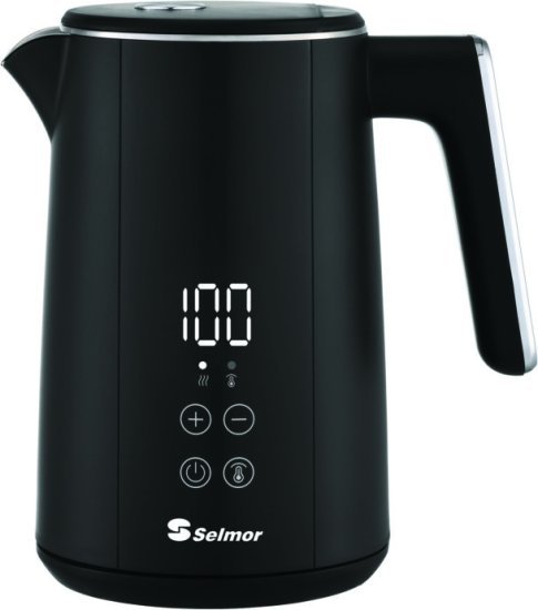 קומקום חשמלי דיגיטלי 1.5 ליטר Selmor SE-6650B 2200W - צבע שחור