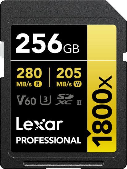 כרטיס זיכרון Lexar Professional SDXC 1800x UHS-II - נפח 256GB
