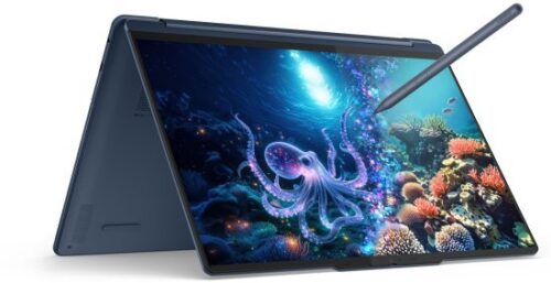 מחשב נייד עם מסך מגע Lenovo Yoga 9-14ILL10 2-in-1 Aura Edition + Copilot+ PC 83LC003DIV - צבע Cosmic Blue - נרתיק ועט Yoga כלולים באריזה