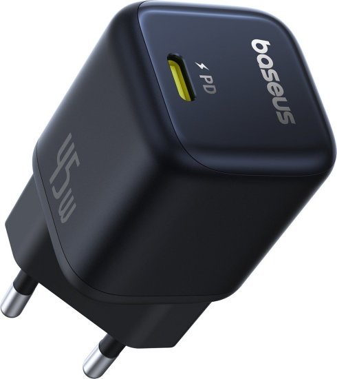 מטען קיר מהיר GaN 1C 45W חיבור USB Type-C דגם PicoGo מבית Baseus - צבע שחור