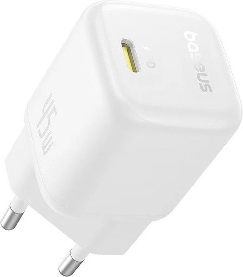 מטען קיר מהיר GaN 1C 45W חיבור USB Type-C דגם PicoGo מבית Baseus - צבע לבן ירח