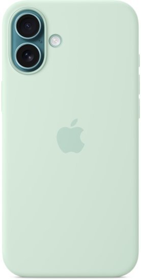 כיסוי סיליקון מקורי ל-Apple iPhone 16 Plus עם חיבור MagSafe - צבע Aquamarine