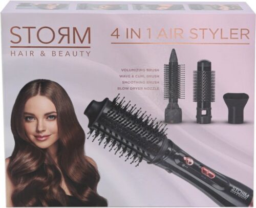 Storm - מברשת פן חשמלית 4 ב-1 ראשים מתחלפים - צבע שחור