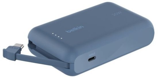 סוללת גיבוי ניידת 20W 10000mAh עם יציאת USB-C דגם BoostCharge מבית Belkin - צבע כחול