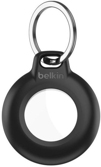 מחזיק מאובטח עמיד למים ל-AirTag עם מחזיק מפתחות מבית Belkin - צבע שחור