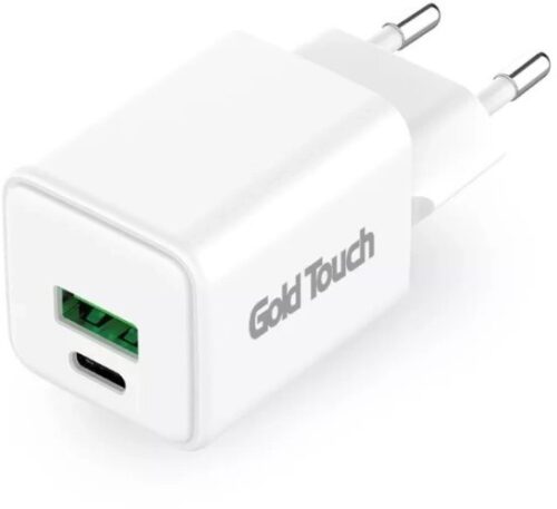 373983_b_1.jpg מטען קיר מהיר 30W עם 2 חיבורי Gold Touch USB - צבע לבן