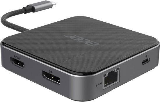 תחנת עגינה 7 ב-1 עם חיבור Acer USB Type-C - שחור