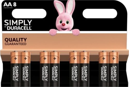 8 סוללות AA  אלקליין Duracell Simply