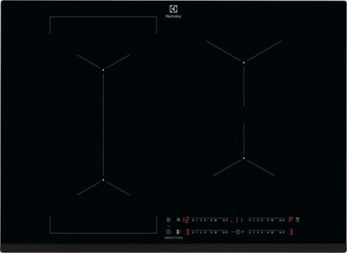 כיריים אינדוקציה Multizone עם 4 משטחי חימום 71 ס''מ 7350W דגם EIV734 מבית Electrolux - שחור עם מסגרת משופעת - תוצרת גרמניה
