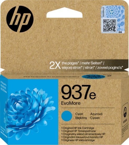 ראש דיו ציאן מקורי HP No 937 e EvoMore 4S6W6NE