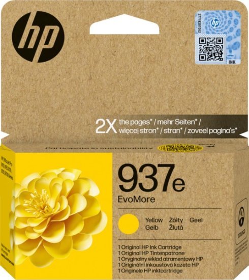 375830_b_1.jpg ראש דיו צהוב מקורי HP No 937 e EvoMore 4S6W8NE