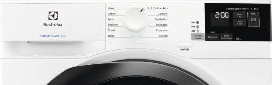 מייבש כביסה קונדנסור פתח חזית 8 ק''ג Electrolux PerfectCare 600 EW6C4853CM - צבע לבן דלת שחורה - תוצרת פולין