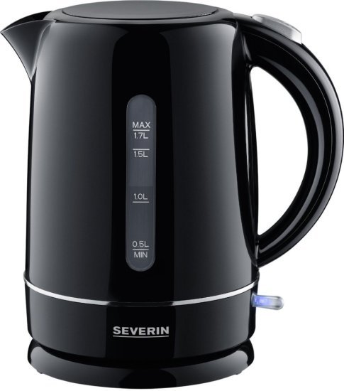 קומקום חשמלי נפח 1.7 ליטר הספק 2200W דגם WK4322 מבית Severin - צבע שחור