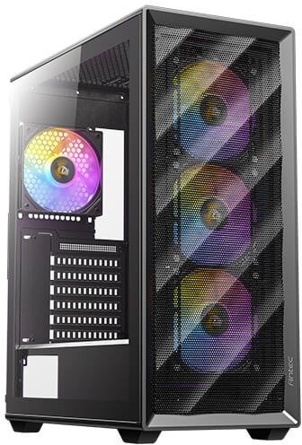 מארז מחשב ללא ספק Antec AX85 ARGB ATX Mid Tower - צבע שחור