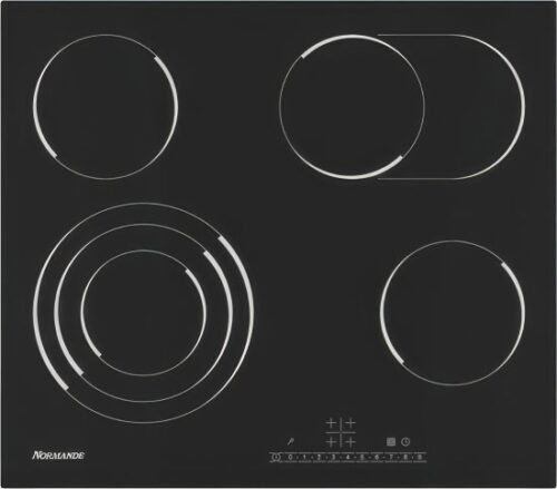 כיריים קרמיות 58 ס''מ 4 משטחי חימום 6800W דגם ND-7000 מבית Normande - זכוכית שחורה