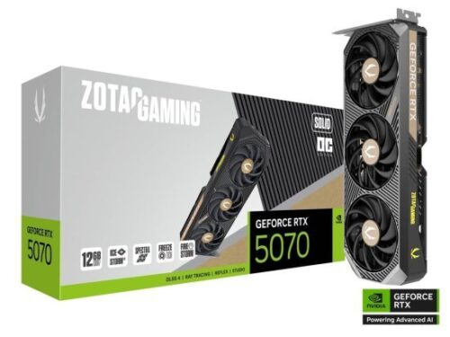 כרטיס מסך ZOTAC Gaming RTX 5070 12GB GDDR7 Solid OC