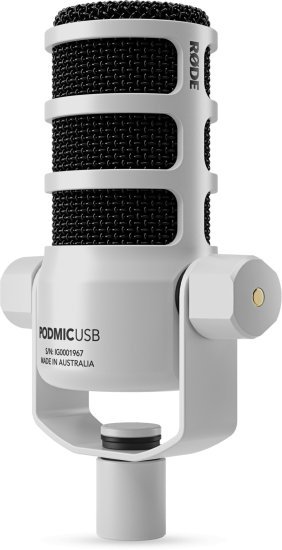 מיקרופון שידור דינמי Røde PodMic עם חיבורי USB ו-XLR - צבע לבן