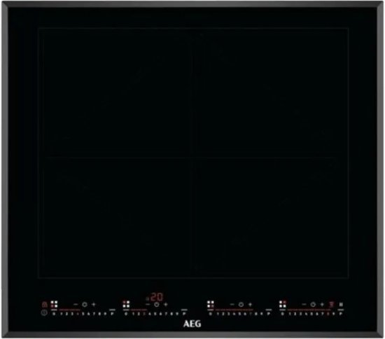 כיריים אינדוקציה 4 אזורי בישול 59 ס''מ AEG TotalFlex Plus Pro IKK64681FB 7350W - צבע שחור עם מסגרת משופעת - תוצרת גרמניה