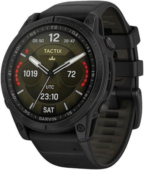 שעון טקטי חכם Garmin Tactix 8 AMOLED 47mm - צבע טיטניום DLC שחור עם רצועת סיליקון בצבע שחור - כולל תמיכה מלאה בעברית - שנתיים אחריות יבואן רשמי על ידי רונלייט