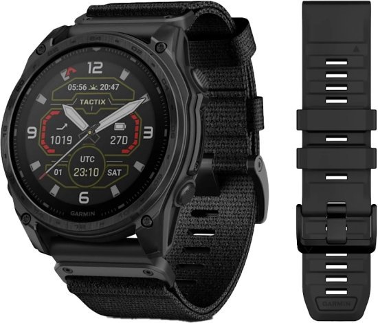 377403_b_1.jpg שעון טקטי חכם Garmin Tactix 8 Solar 51mm - צבע טיטניום DLC שחור עם רצועת ניילון בצבע שחור - כולל תמיכה מלאה בעברית - שנתיים אחריות יבואן רשמי על ידי רונלייט