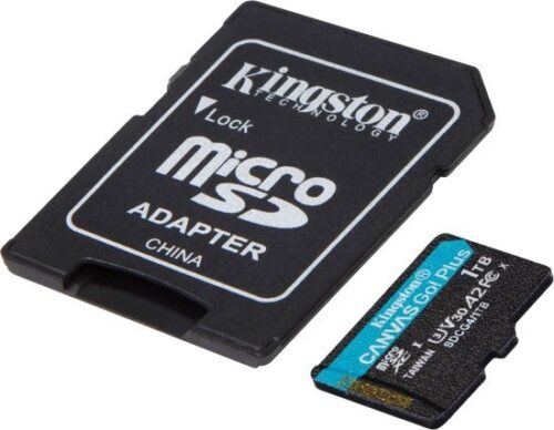 377861_b_1.jpg כרטיס זיכרון Kingston Micro SDXC Canvas Go Plus UHS-I SDCG4 / 1TB - נפח 1TB - עם מתאם SD