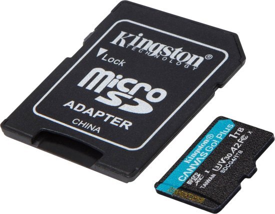 כרטיס זיכרון Kingston Micro SDXC Canvas Go Plus UHS-I SDCG4 / 1TB - נפח 1TB - עם מתאם SD