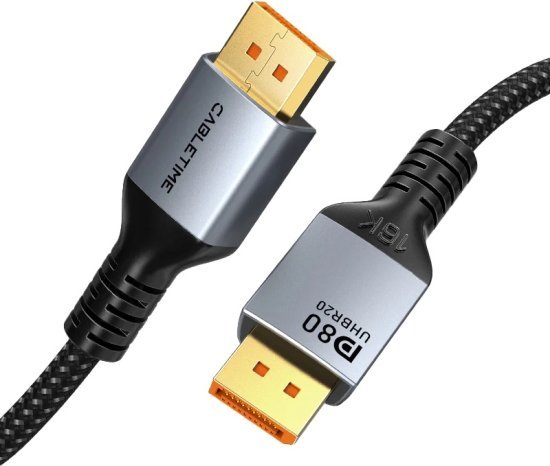 כבל 2.1 DP  באיכות 16K / 60Hz מבית Cable Time -  אורך 2 מטר