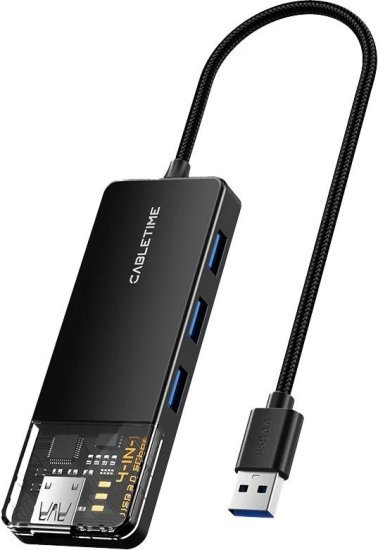 מפצל 4 חיבורים USB 3.0 מבית Cable Time