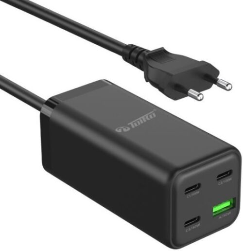 379266_b_1.jpg מטען קיר בהספק 100W עם 3 חיבורי USB-C וחיבור USB-A דגם Tk-HC100 מבית Toiko