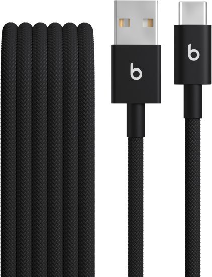 379368_b_1.jpg כבל עם ציפוי בד קלוע בחיבור USB-A ל- USB-C מבית Apple Beats - אורך 1.5 מטר - צבע Bolt Black