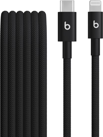 כבל עם ציפוי בד קלוע בחיבור USB-C ל- Lightning מבית Apple Beats - אורך 1.5 מטר - צבע Bolt Black