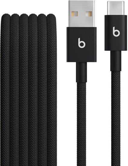 379720_b_1.jpg כבל עם ציפוי בד קלוע בחיבור USB-A ל- USB-C מבית Apple Beats - אורך 1.5 מטר - צבע Bolt Black (2 יחידות)
