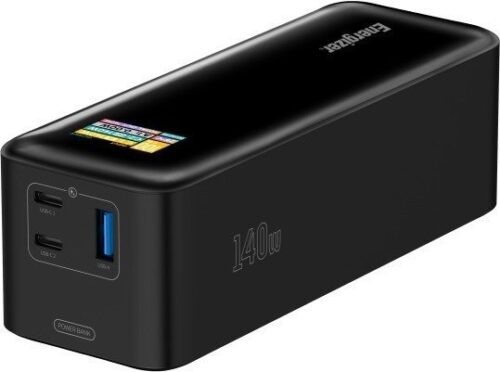 סוללת גיבוי כולל כבל Energizer Power Bank Black 27000mAh 140W - צבע שחור