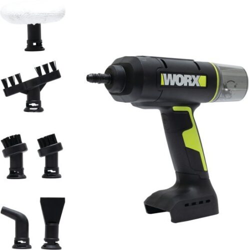 קיטורית ניקוי באדים נטענת 20V + אביזרים Worx WU065.9 - גוף בלבד