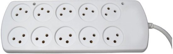רב שקע 10 יציאות ללא מפסק כבל באורך 1 מטר Deko DPS-10