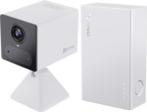 מצלמת ביתית חכמה עם סוללת גיבוי Ezviz CB2 4G 3MP - צבע לבן