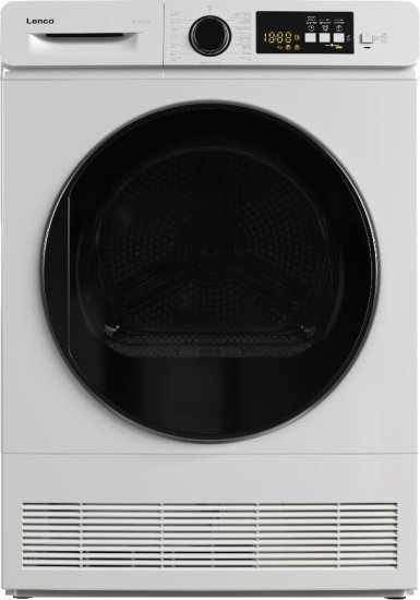 מייבש כביסה עם מעבה פתח חזית 10 ק''ג LENCO LDC-BD1023V - צבע לבן / דלת שחורה