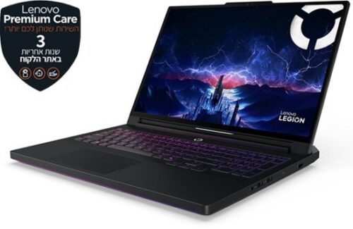 מחשב נייד Lenovo Legion Pro 7-16IAX10H 83F500B3IV - צבע Eclipse Black - כולל 4 מקשים להחלפה באריזה כמתנה!